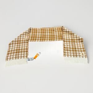 Timberland Plaid Unisex Scarf Brown White Color One Size 63x9 NWT NEW $60